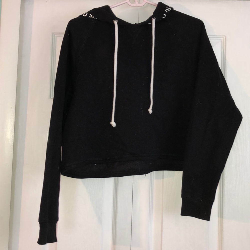 Black Cropped hoodie H&M